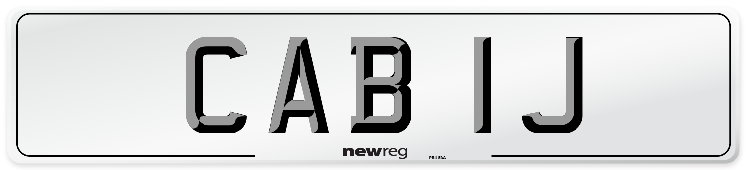 CAB 1J Number Plate from New Reg